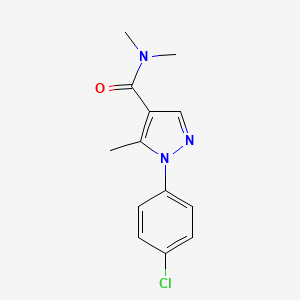 molecular formula C13H14ClN3O B7472833 1-(4-chlorophenyl)-N,N,5-trimethylpyrazole-4-carboxamide 