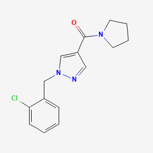 molecular formula C15H16ClN3O B7472854 [1-[(2-Chlorophenyl)methyl]pyrazol-4-yl]-pyrrolidin-1-ylmethanone 