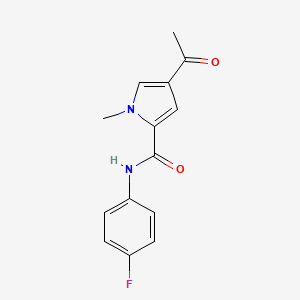 molecular formula C14H13FN2O2 B7472859 4-acetyl-N-(4-fluorophenyl)-1-methylpyrrole-2-carboxamide 