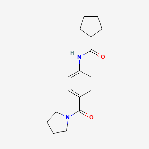 molecular formula C17H22N2O2 B7472889 N-[4-(pyrrolidine-1-carbonyl)phenyl]cyclopentanecarboxamide 