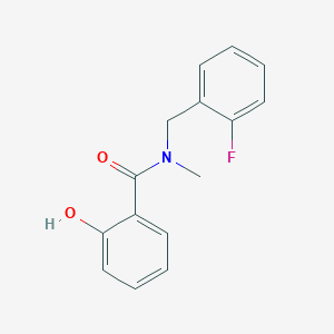 molecular formula C15H14FNO2 B7472921 N-[(2-fluorophenyl)methyl]-2-hydroxy-N-methylbenzamide 