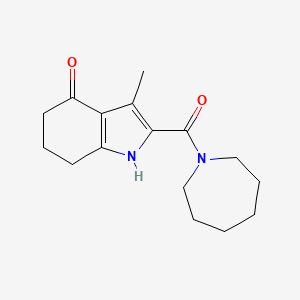 molecular formula C16H22N2O2 B7472927 2-(Azepane-1-carbonyl)-3-methyl-1,5,6,7-tetrahydroindol-4-one 