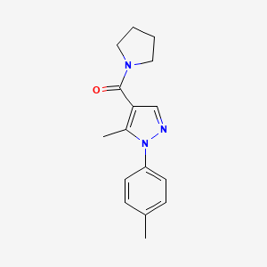 molecular formula C16H19N3O B7472947 [5-Methyl-1-(4-methylphenyl)pyrazol-4-yl]-pyrrolidin-1-ylmethanone 