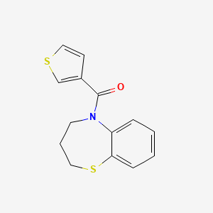 molecular formula C14H13NOS2 B7472973 3,4-dihydro-2H-1,5-benzothiazepin-5-yl(thiophen-3-yl)methanone 