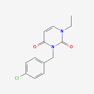 molecular formula C13H13ClN2O2 B7472987 3-[(4-Chlorophenyl)methyl]-1-ethylpyrimidine-2,4-dione 