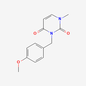 molecular formula C13H14N2O3 B7472994 3-[(4-Methoxyphenyl)methyl]-1-methylpyrimidine-2,4-dione 