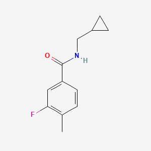 molecular formula C12H14FNO B7473006 N-(cyclopropylmethyl)-3-fluoro-4-methylbenzamide 