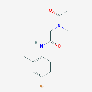 molecular formula C12H15BrN2O2 B7473013 2-[acetyl(methyl)amino]-N-(4-bromo-2-methylphenyl)acetamide 