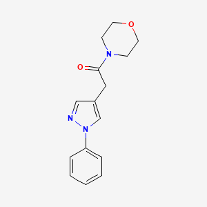 molecular formula C15H17N3O2 B7473016 1-Morpholin-4-yl-2-(1-phenylpyrazol-4-yl)ethanone 