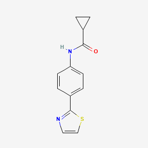 molecular formula C13H12N2OS B7473018 N-[4-(1,3-thiazol-2-yl)phenyl]cyclopropanecarboxamide 