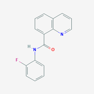 molecular formula C16H11FN2O B7473031 N-(2-fluorophenyl)quinoline-8-carboxamide 