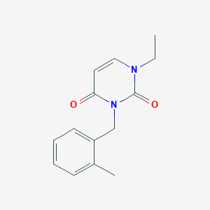 molecular formula C14H16N2O2 B7473043 1-Ethyl-3-[(2-methylphenyl)methyl]pyrimidine-2,4-dione 