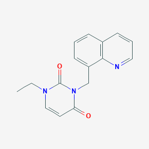 molecular formula C16H15N3O2 B7473044 1-Ethyl-3-(quinolin-8-ylmethyl)pyrimidine-2,4-dione 