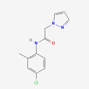 molecular formula C12H12ClN3O B7473084 N-(4-chloro-2-methylphenyl)-2-pyrazol-1-ylacetamide 