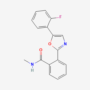 molecular formula C17H13FN2O2 B7473098 2-[5-(2-fluorophenyl)-1,3-oxazol-2-yl]-N-methylbenzamide 