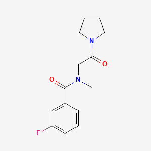 molecular formula C14H17FN2O2 B7473128 3-fluoro-N-methyl-N-(2-oxo-2-pyrrolidin-1-ylethyl)benzamide 