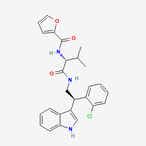 molecular formula C26H26ClN3O3 B7473131 N-[(2R)-1-[[(2R)-2-(2-chlorophenyl)-2-(1H-indol-3-yl)ethyl]amino]-3-methyl-1-oxobutan-2-yl]furan-2-carboxamide 