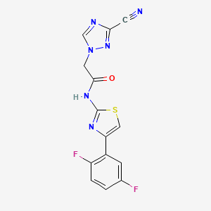 molecular formula C14H8F2N6OS B7473144 2-(3-cyano-1,2,4-triazol-1-yl)-N-[4-(2,5-difluorophenyl)-1,3-thiazol-2-yl]acetamide 