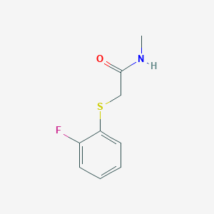 molecular formula C9H10FNOS B7473201 2-(2-fluorophenyl)sulfanyl-N-methylacetamide 