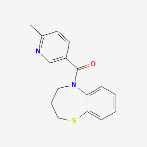 molecular formula C16H16N2OS B7473222 3,4-dihydro-2H-1,5-benzothiazepin-5-yl-(6-methylpyridin-3-yl)methanone 