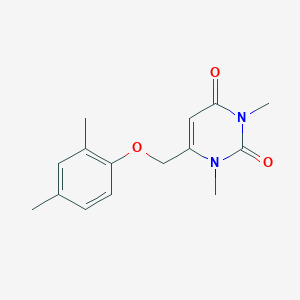 molecular formula C15H18N2O3 B7473238 6-[(2,4-Dimethylphenoxy)methyl]-1,3-dimethylpyrimidine-2,4-dione 