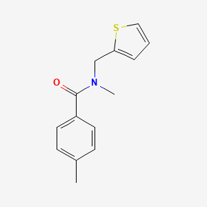 molecular formula C14H15NOS B7473248 N,4-dimethyl-N-(thiophen-2-ylmethyl)benzamide 