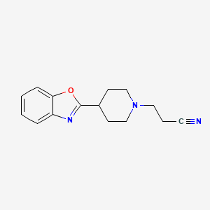 molecular formula C15H17N3O B7473255 3-[4-(1,3-Benzoxazol-2-yl)piperidin-1-yl]propanenitrile 