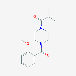 molecular formula C16H22N2O3 B7473273 1-[4-(2-Methoxybenzoyl)piperazin-1-yl]-2-methylpropan-1-one 