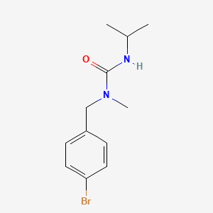 molecular formula C12H17BrN2O B7473281 1-[(4-Bromophenyl)methyl]-1-methyl-3-propan-2-ylurea 