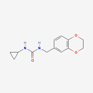 molecular formula C13H16N2O3 B7473304 1-Cyclopropyl-3-(2,3-dihydro-1,4-benzodioxin-6-ylmethyl)urea 