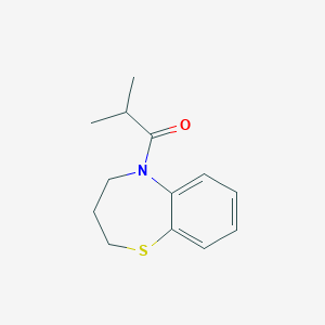 molecular formula C13H17NOS B7473334 1-(3,4-dihydro-2H-1,5-benzothiazepin-5-yl)-2-methylpropan-1-one 