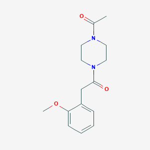 molecular formula C15H20N2O3 B7473344 1-(4-Acetylpiperazin-1-yl)-2-(2-methoxyphenyl)ethanone 