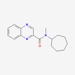 molecular formula C17H21N3O B7473348 N-cycloheptyl-N-methylquinoxaline-2-carboxamide 