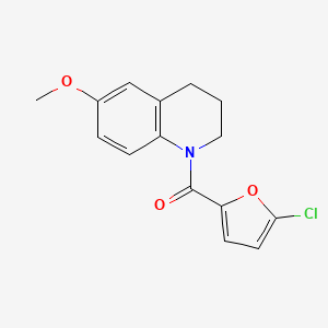 molecular formula C15H14ClNO3 B7473368 (5-chlorofuran-2-yl)-(6-methoxy-3,4-dihydro-2H-quinolin-1-yl)methanone 