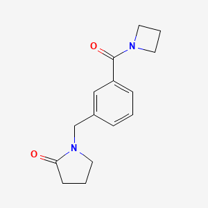 molecular formula C15H18N2O2 B7473372 1-[[3-(Azetidine-1-carbonyl)phenyl]methyl]pyrrolidin-2-one 