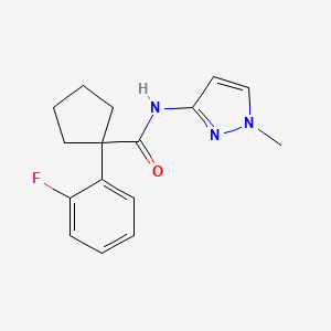 molecular formula C16H18FN3O B7473385 1-(2-fluorophenyl)-N-(1-methylpyrazol-3-yl)cyclopentane-1-carboxamide 
