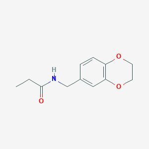 molecular formula C12H15NO3 B7473404 N-(2,3-dihydro-1,4-benzodioxin-6-ylmethyl)propanamide 