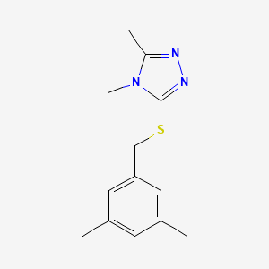 molecular formula C13H17N3S B7473414 3-[(3,5-Dimethylphenyl)methylsulfanyl]-4,5-dimethyl-1,2,4-triazole 