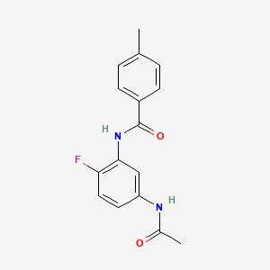 molecular formula C16H15FN2O2 B7473445 N-(5-acetamido-2-fluorophenyl)-4-methylbenzamide 