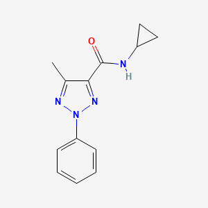 molecular formula C13H14N4O B7473467 N-cyclopropyl-5-methyl-2-phenyltriazole-4-carboxamide 