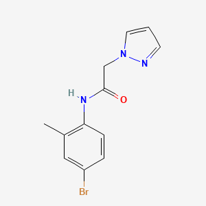 molecular formula C12H12BrN3O B7473489 N-(4-bromo-2-methylphenyl)-2-pyrazol-1-ylacetamide 