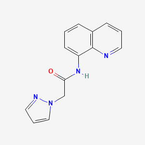 molecular formula C14H12N4O B7473490 2-pyrazol-1-yl-N-quinolin-8-ylacetamide 