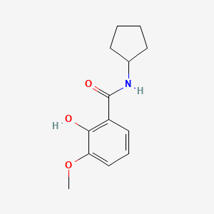 molecular formula C13H17NO3 B7473514 N-cyclopentyl-2-hydroxy-3-methoxybenzamide 
