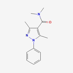molecular formula C14H17N3O B7473547 N,N,3,5-tetramethyl-1-phenylpyrazole-4-carboxamide 