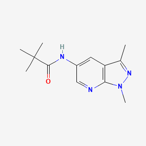 molecular formula C13H18N4O B7473585 N-(1,3-dimethylpyrazolo[3,4-b]pyridin-5-yl)-2,2-dimethylpropanamide 