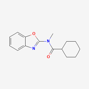 molecular formula C15H18N2O2 B7473607 N-(1,3-benzoxazol-2-yl)-N-methylcyclohexanecarboxamide 