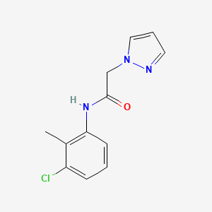 molecular formula C12H12ClN3O B7473610 N-(3-chloro-2-methylphenyl)-2-pyrazol-1-ylacetamide 