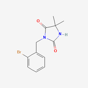 molecular formula C12H13BrN2O2 B7473614 3-[(2-Bromophenyl)methyl]-5,5-dimethylimidazolidine-2,4-dione 
