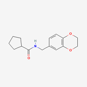 molecular formula C15H19NO3 B7473624 N-(2,3-dihydro-1,4-benzodioxin-6-ylmethyl)cyclopentanecarboxamide 