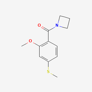molecular formula C12H15NO2S B7473639 Azetidin-1-yl-(2-methoxy-4-methylsulfanylphenyl)methanone 
